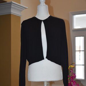 Black Bolero jacket with beading at the collar